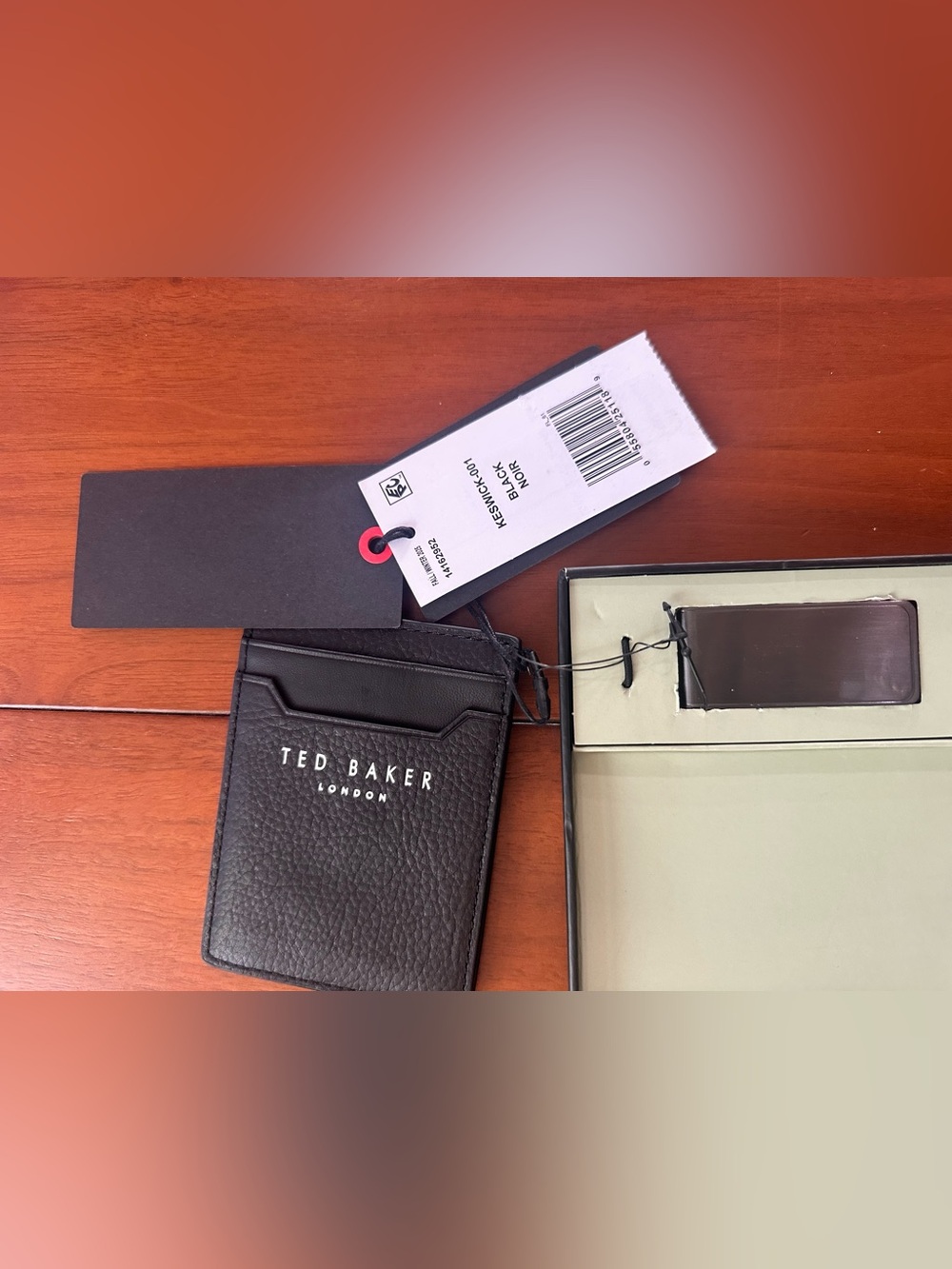 TED BAKER Leather Card Case + Money Clip Set